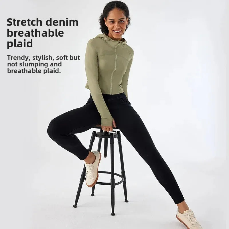 Slim Fit Cross Waist Yoga Leggings – High Waist Pocket Pants for Women, Perfect for Gym & Casual Look